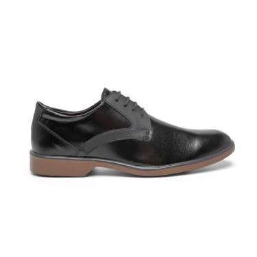 Imagem de Sapato Masculino Preto Oxford Militar de Amarrar Confortável Elegante 
