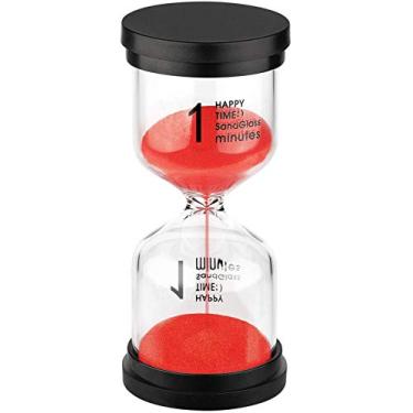 Imagem de Temporizador de areia de 1 minuto da SuLiao, relógio de areia de plástico, relógio de areia vermelha, mini reloj de arena em um minuto, ampulheta colorida para crianças, estudantes, sala de aula, decorativo