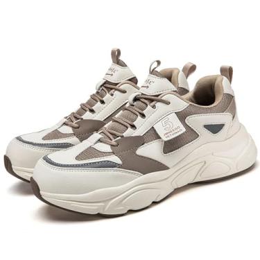 Imagem de Nutropa Sapatos Com Biqueira De Aço Para Homens E Mulheres, Tênis Super Leves Seguros, Construção Indestrutível, Bege 6,5 Feminino/5
