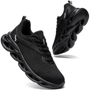 Imagem de Tinefiy Tênis de bico de aço para mulheres, leve, confortável, antiderrapante, seguro, para trabalho, bico composto, sapato indestrutível, 022 preto, 35