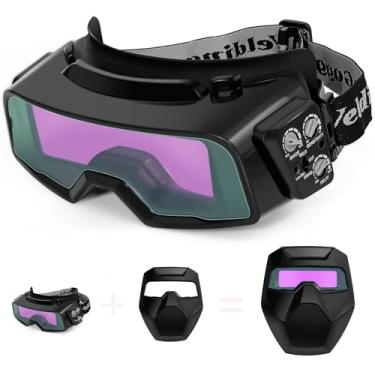 Imagem de UpaClaire Óculos de soldagem com escurecimento automático de plasma – Óculos de segurança de proteção ocular para soldagem, moagem e corte – Sombra ampla 4/5-9/9-13 – Óculos masculinos de segurança