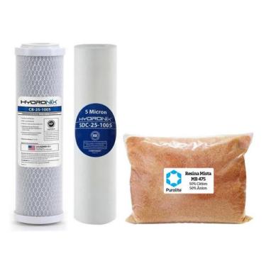 Imagem de Kit Refil Deionizador Hydronix 3 Estágios Resina Mb475 Original - BR F