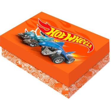 Imagem de Caixa para Presente Retangular M - Hot Wheels - 1 unidade - Festcolor 