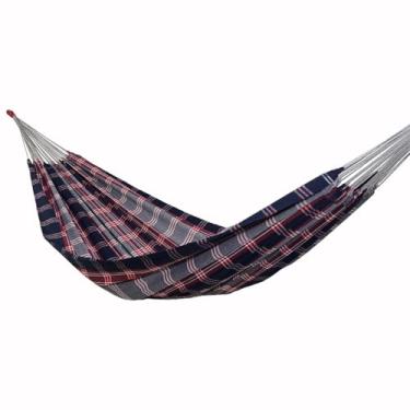 Imagem de Rede de Dormir e Descanso Casal Pérola 100% Algodão Jaguaruana. (Azul,Branco e Vermelho)