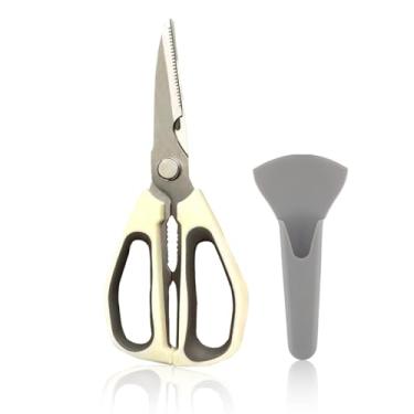 Imagem de REAYEAXN Tesoura de cozinha, multiuso resistente de 22 cm, aço inoxidável com manga magnética, para preparação de cozinha, dividir carne e descascar legumes e frutas, removível para limpeza.