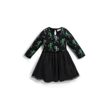 Imagem de MONICA + ANDY Vestido de tule de manga comprida orgânico para bebês, Festa de dança esqueleto, 9 Meses