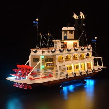 Imagem de LightGo LED Kit for Lego 21356 River Steamboat Model | Lighting Only-Bricks Set Not Included (Classic Version)