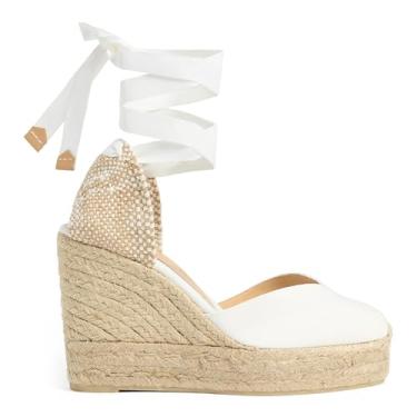 Imagem de CASTANER Sandália feminina Chiara 80 Espadrille Wedge, Blanco, 7.5