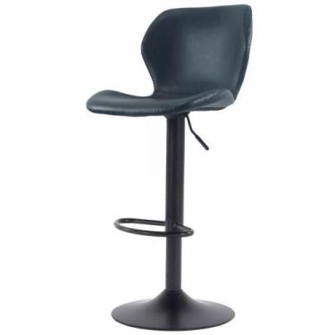 Imagem de Banqueta Bristol material ecológico Preto com Base Disco Ajustavel 110