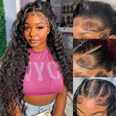 Imagem de Peruca frontal de renda AskWish, cabelo humano de 30 polegadas, 220% d