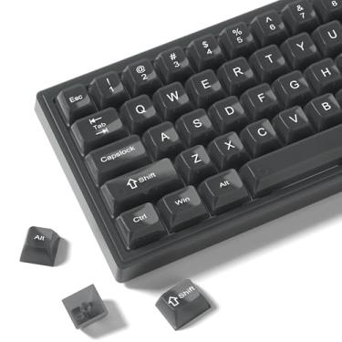 Imagem de Womier Teclas de teclado gelatinosas, teclas pretas transparentes 60 65 75 100 por cento, conjunto de teclas personalizadas fofas transparentes para teclados mecânicos Cherry MX, Kailh, Outemu