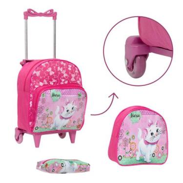 Imagem de Bolsa Escolar de Rodinhas Gatinha Marie Lancheira Estojo - TOYS 2U