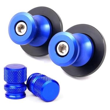 Imagem de BYYINGSUS Compatível com MT09 Tracer MT-09 2017-2023 2020 2022 Acessórios de motocicleta Acessórios de bobinas deslizantes de braço oscilante Parafusos de suporte de 6 mm (azul combinado)