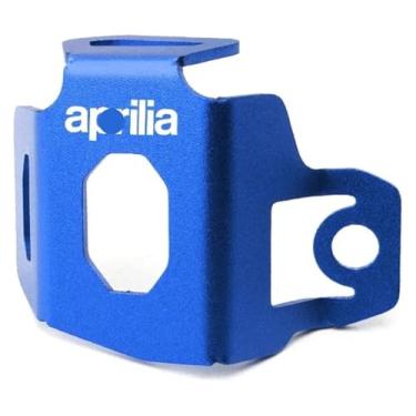 Imagem de Protetor de tampa do reservatório de fluido de freio traseiro compatível com RSV4 RSV1000/R Caponord 1200 Dorsoduro 750 Shiver Tuono 1000/R V4R (azul)