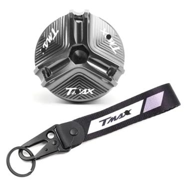 Imagem de Tampa de enchimento de óleo de motor de motocicleta CNC compatível com Tech MAX TMAX 560 TMAX 530 T-MAX 500 T MAX 530 SX DX (1 conjunto cinza)