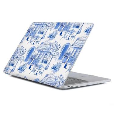 Imagem de Capa compatível com MacBook Air de 13 polegadas versão 2022-2018 modelo A2337 M1 M2 A2681, capa protetora de arte para tela Retina Air13 com Touch ID-Chinoiserie sobremesa azul e branca, 13,3 Air