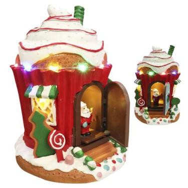 Imagem de Casa Papai Noel Natal Cupcake Natalino Musica Led Som Enfeite Decoraça