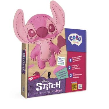 Imagem de Boneco de feltro disney stitch angel coré fazendo arte - toyster 00330