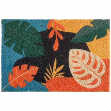 Imagem de Tapete Capacho Vinílico 60x40cm Folhagens Coloridas - Sassarico