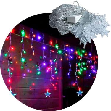 Imagem de Pisca Cascata De Natal 600 Lâmpadas Leds Colorido 15m 220v