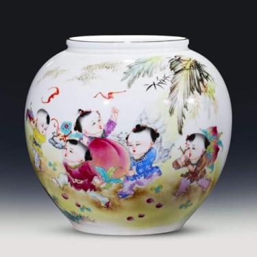 Imagem de AKALNNB Jarras de porcelana, vaso de vento chinês, vaso de arte de cerâmica, vasos de cerâmica para decorar vasos decorativos para casa, decoração ideal para casa, escritório, festa de casamento
