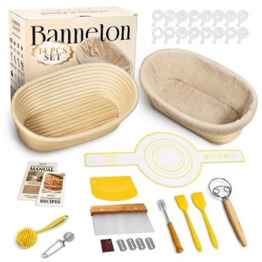Imagem de Kit inicial de massa fermentada BASKET BAVIFY com banneton oval de 10"