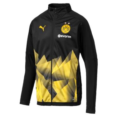 Imagem de Jaqueta masculina licenciada PUMA International Soccer Borussia Dortmund 2019-2020, Puma Black/Cyber Yellow, Small