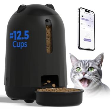 Imagem de PAPIFEED Alimentador automático para gatos, 2,4 G WiFi dispensador automático de comida para gatos com controle de aplicativo, alimentador automático 3L para animais de estimação com fonte de