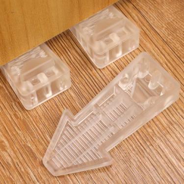 Imagem de 2/4 peças rolha de porta de borracha antiderrapante em forma de seta para quarto estudo porta silenciosa anti impacto batente de porta, 9,6 * 4,5 * 2,3 cm (transparente)