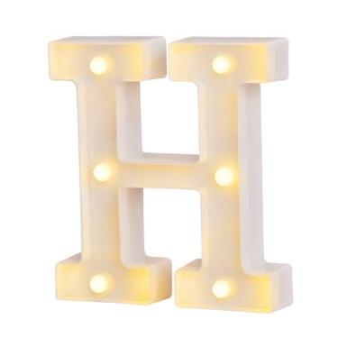 Imagem de Letras para letreiro de LED, letreiro para casamento, festa de aniversário, decoração de Natal, luz noturna e alfabeto de bar em casa (H)