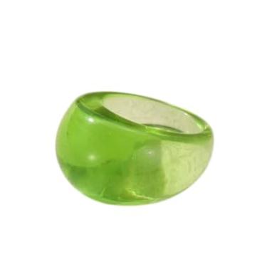 Imagem de MMIUAEG Anel grosso de resina transparente, anéis de articulação vintage de acrílico multicolorido estética moderna declaração Y2k anel de junta de dedo grosso para mulheres, Acrílico, Sem pedra