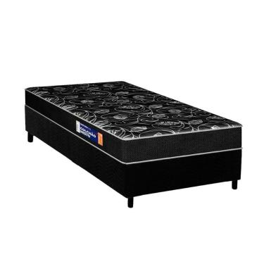 Imagem de Conjunto Box Solteiro: Colchão Espuma Plumatex D28 Isopluma Vip + Base Crc Suede Black(88x188)