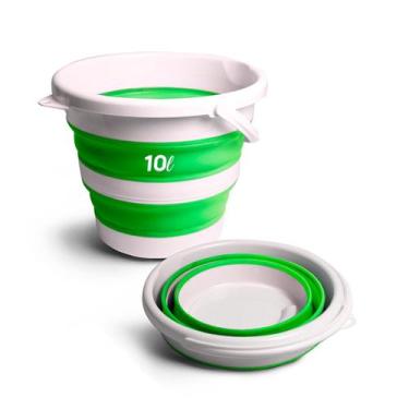 Imagem de Balde Dobrável Retrátil Flexível 10 L Silicone Com Alça TOP - Pratika,