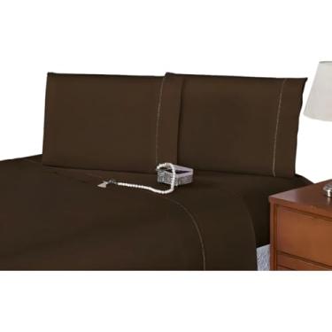 Imagem de Kit 2 Fronhas Avulsas Estampadas Para Travesseiro Malha 100% Algodão Toque Macio Com Zíper Hotel Pousada (Marrom, 70x45 cm)