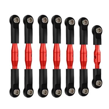 Imagem de NMNRC Alum Turnbuckles Camber Links Linkage Toe Rod for 1/10 Slash Stampede Rustler Bandit 2WD VXL Series Upgrade Part Red