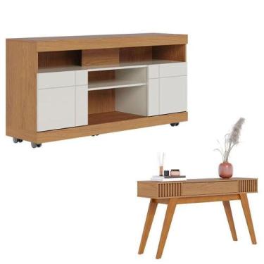 Imagem de Rack Bancada Yara Freijó Off White Com Aparador Riviera Freijó - Colib