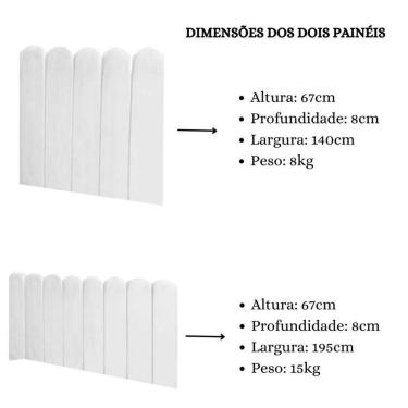 Imagem de Cabeceira Painel Cama Casal Box Nuvem Suede Sandy 140 Cm :branco