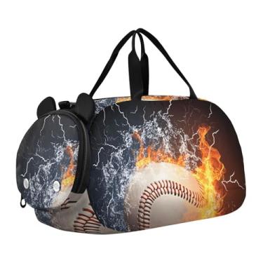 Imagem de Quteprint Bolsa esportiva infantil para meninos e meninas – Bolsa de ginástica 100% poliéster com compartimento separado para sapatos, alça de ombro ajustável, bolsa compacta para viagem e treino