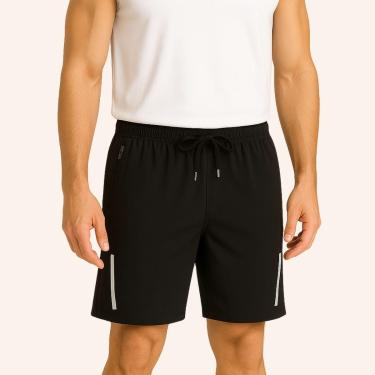 Imagem de Shorts Masculino Esportivo Tactel com Elastano Secagem Rápida com Bolsos Zíper-Masculino