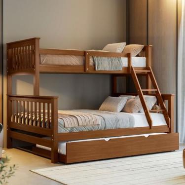 Imagem de Treliche Casal Solteiro Madeira Maciça Com Cama Aux Solteiro - Woodsto