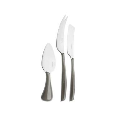 Imagem de CONJUNTO 3 FACAS BUGATTI GLAMOUR PARA QUEIJO SILVER GLSL021F363 Cinza