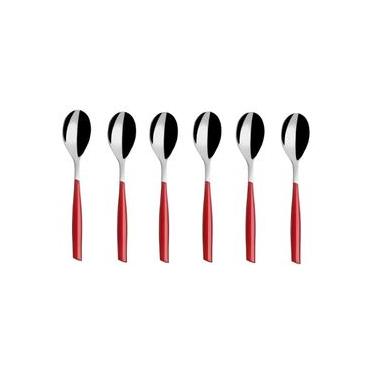 Imagem de CONJUNTO BUGATTI 6 COLHERES MOKA CAFE GLAMOUR VERMELHO GL3U-02108 Vermelho