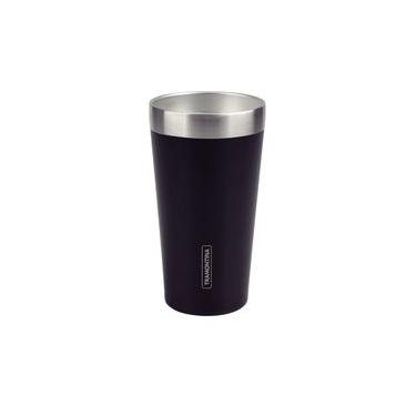Imagem de Copo Térmico Tramontina Exata em Aço Inox Preto sem Tampa 420 ml
