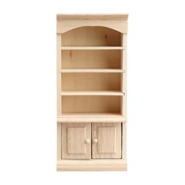 Imagem de simhoa Armário em miniatura para casa de bonecas em escala 1:12, organizador de móveis para casa de bonecas, móvel para decoração de cenas de ação.