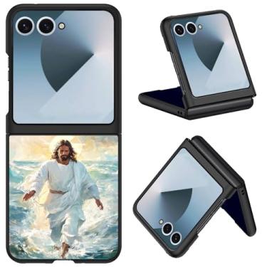 Imagem de Capa protetora ultrafina para Samsung Galaxy Z Flip 7, capa protetora fina de policarbonato, à prova de choque, resistente a arranhões para Galaxy Z Flip 7 5G, Jesus Walking