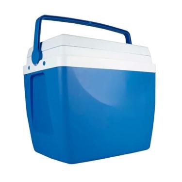 Imagem de Cooler Termico，Capacidade de 26 Litros，Com uma AlçA，Material Pet Natural Puro，Capacidade para 35 Garrafas de 350 Ml，Adequado para Uso Na Praia, Viagens ou Armazenamento de Bebidas(Azul)