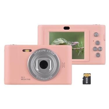 Imagem de Câmera Digital 1080P 50MP Foto Lentes Duas Tela de 2 4 Polegadas 8X Flash Integrado com Cartão TF 32GB Bateria Vídeo Aniversário Festival para Estudantes Adolescentes