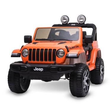 Imagem de Carro Elétrico Infantil Jeep Wrangler R/C 12V Laranja Bandeirante