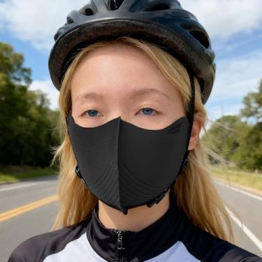Imagem de Máscara de ciclismo de lã espessa de inverno para mulheres, proteção à prova de vento, balaclava resistente ao frio para esportes ao ar livre (preto)