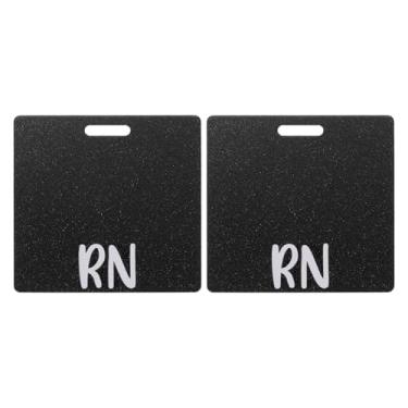 Imagem de PATIKIL Porta-cartões RN para crachá RN, 2 peças, porta-cartões de identificação com glitter, etiqueta de identificação de nome horizontal, acessórios para mulheres, colegas de trabalho, presentes de